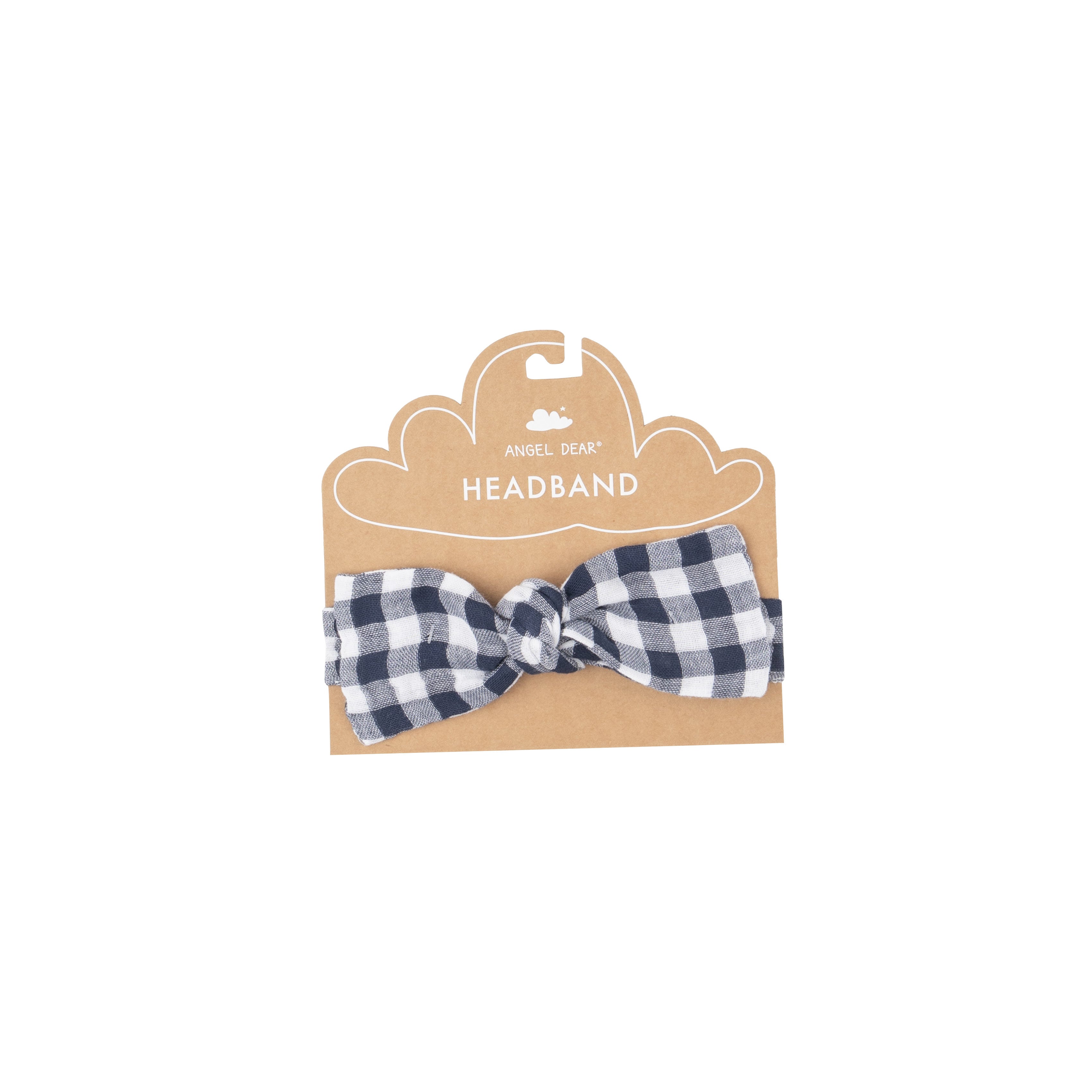 Angel Dear Headband Gingham Navy