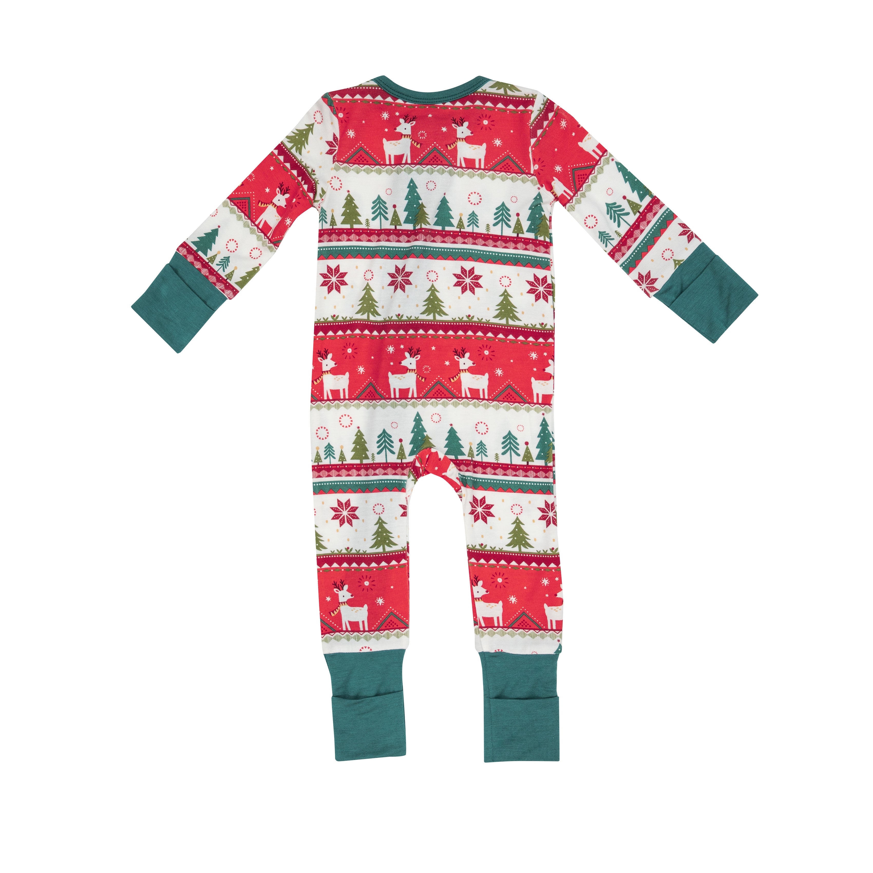 Angel Dear Reindeer Fair Isle 2-Way Zipper Romper Red