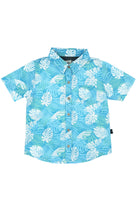 Feather 4 Arrow Paradise Palm Button Down Blue Grotto