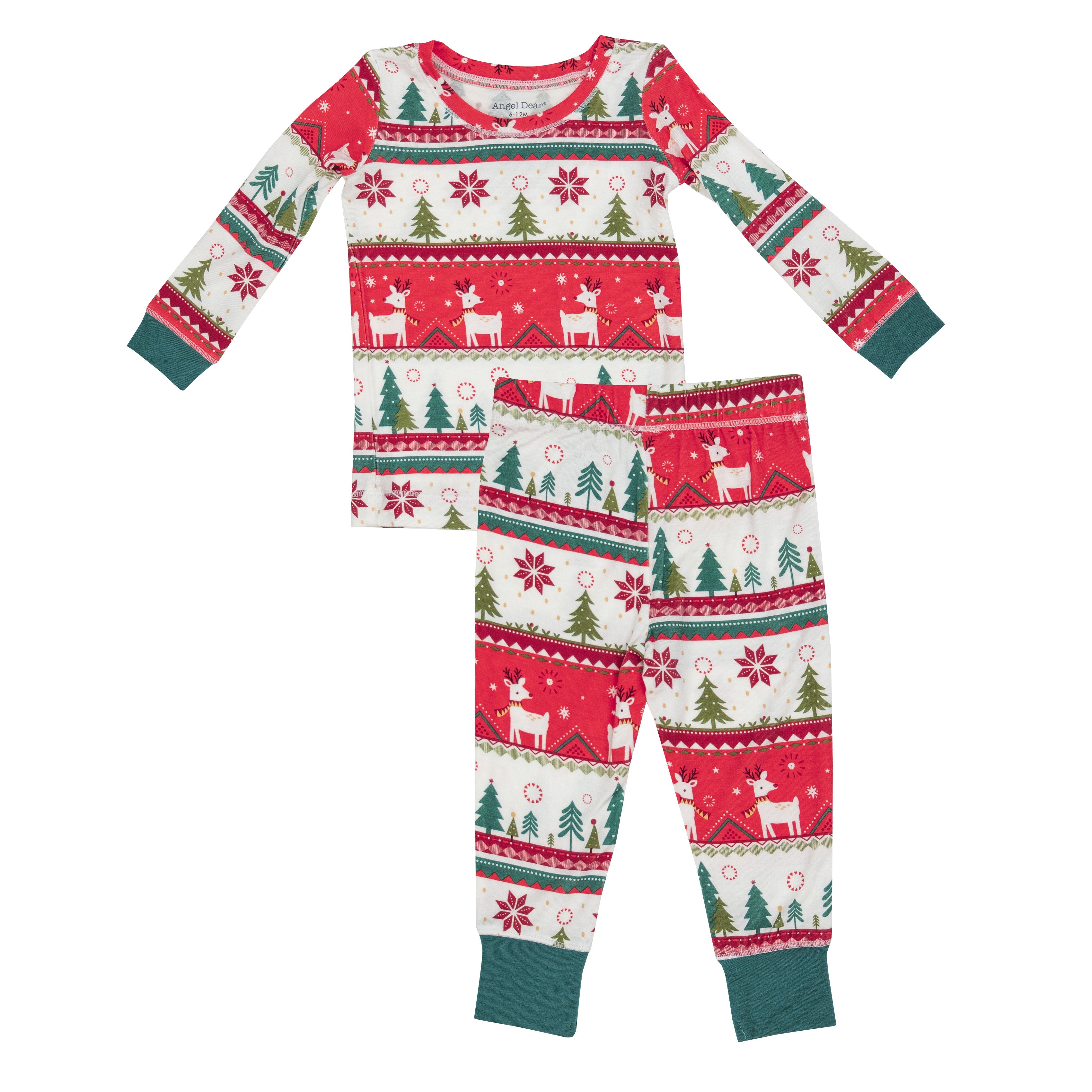 Angel Dear Reindeer Fair Isle L/S Loungewear Set Red