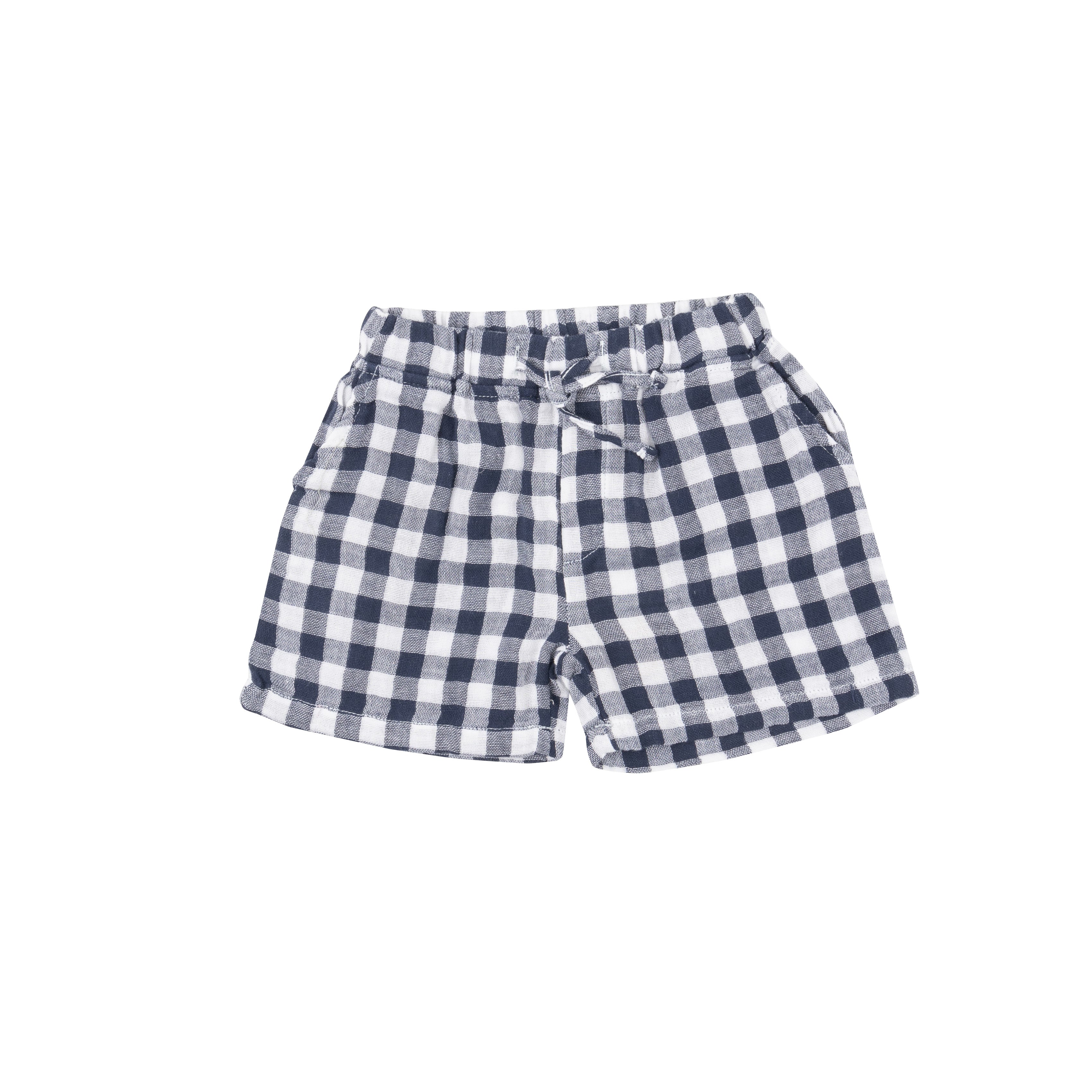 Angel Dear Muslin Short Navy Gingham