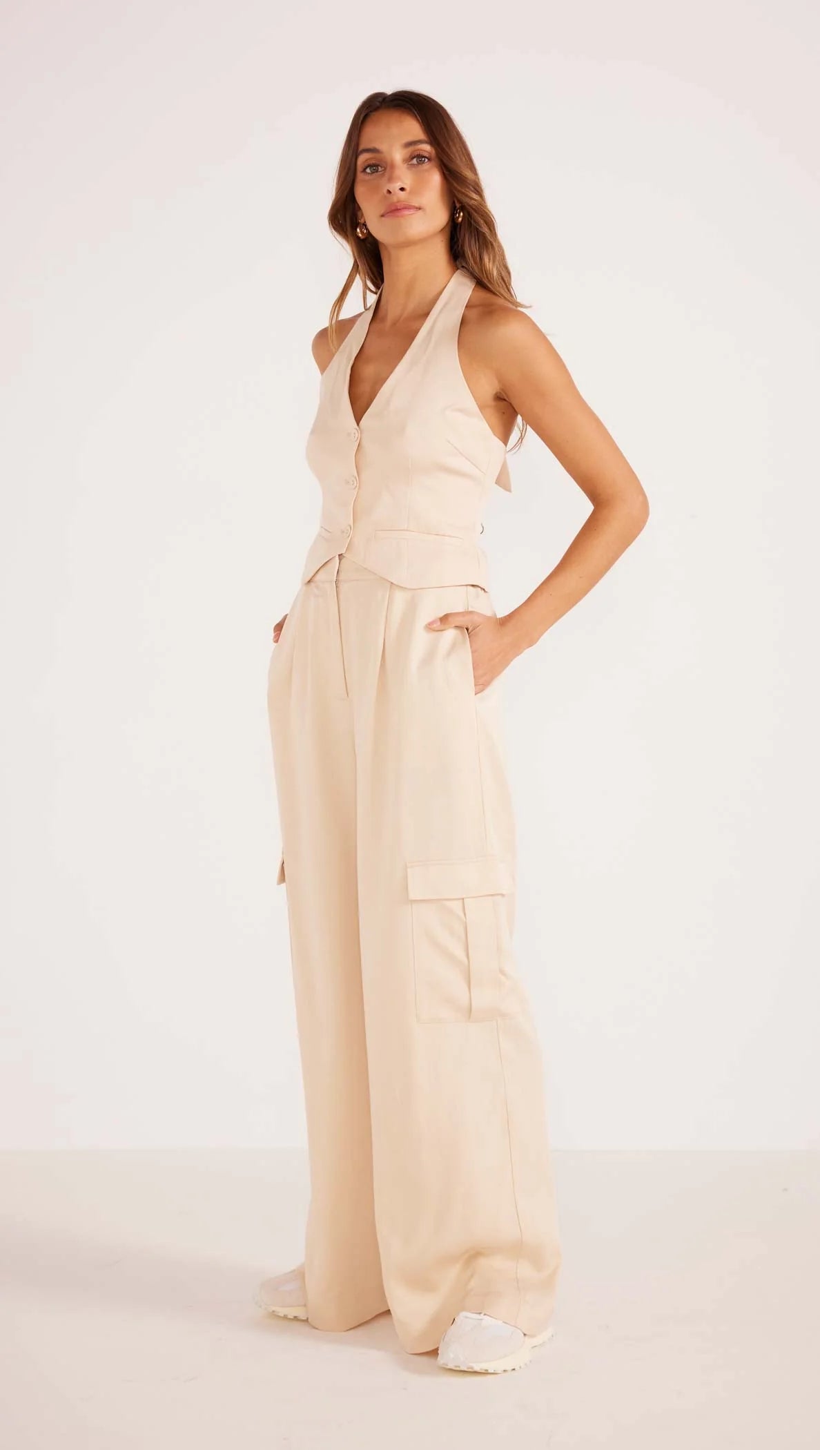 Mink Pink Fabella Cargo Pants Beige | Vagabond Apparel Boutique