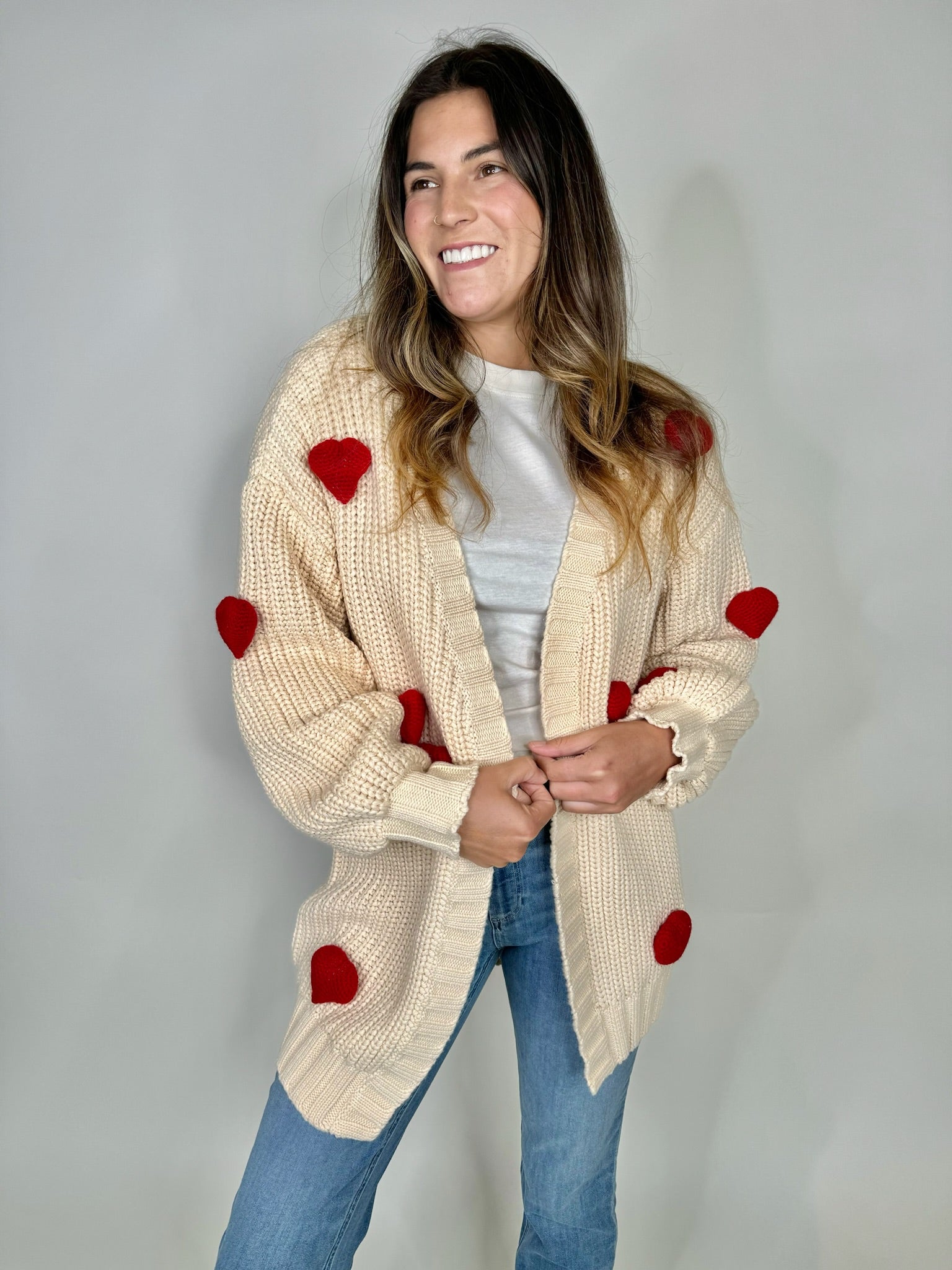 Aaron & Amber 3D Heart Cardigan | Vagabond Apparel Boutique