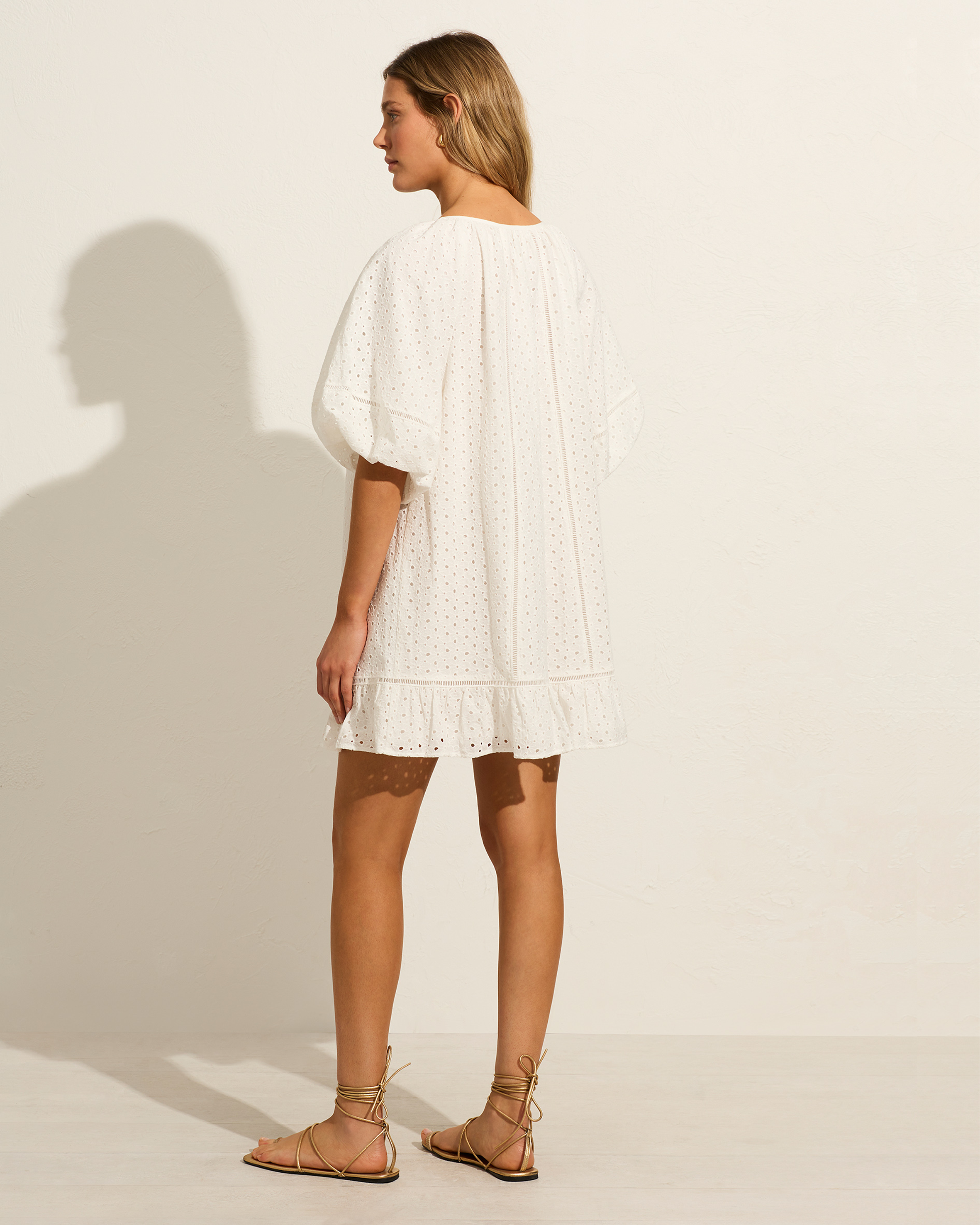 Auguste Alannah Embroidered Mini Dress Ivory