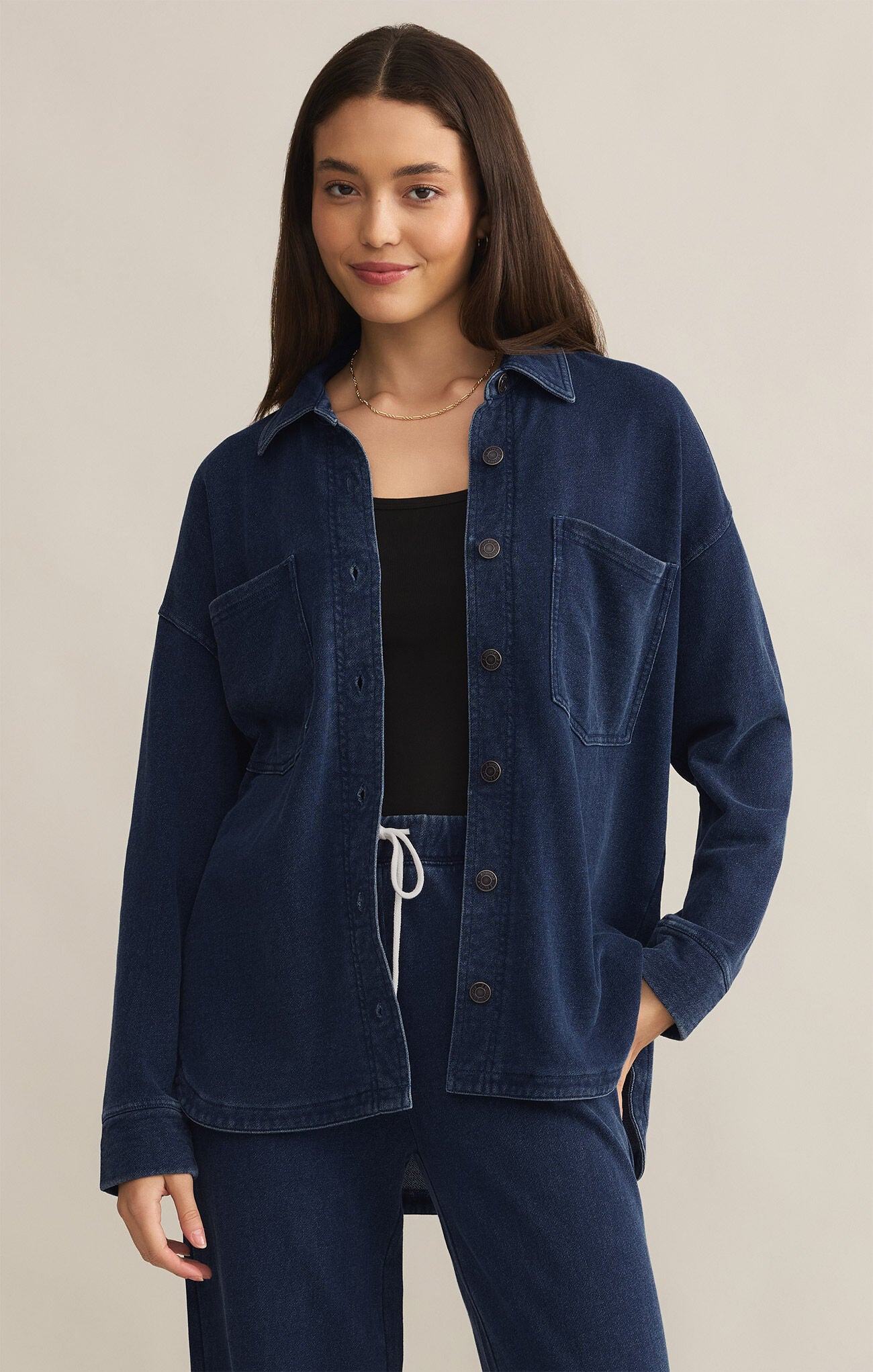 Z Supply All Day Knit Denim Jacket Indigo | Vagabond Apparel Boutique