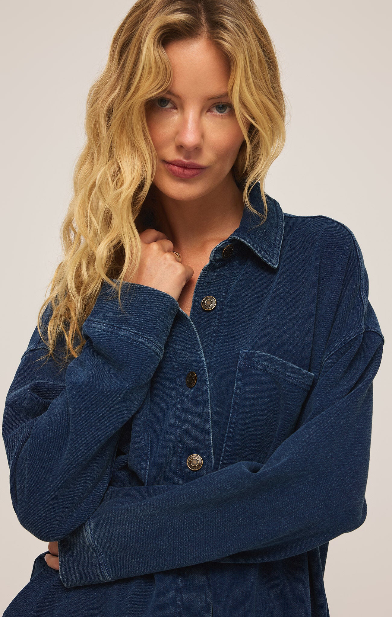 Z Supply All Day Knit Denim Jacket Indigo | Vagabond Apparel Boutique