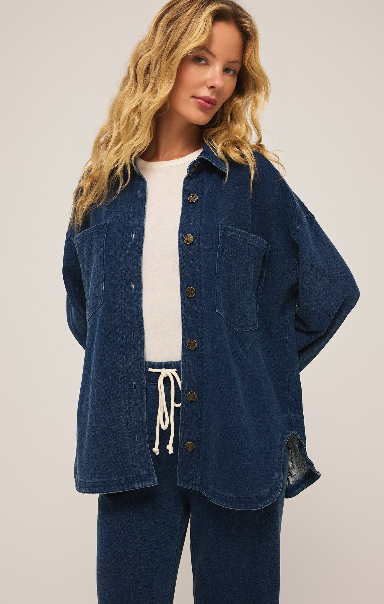 Z Supply All Day Knit Denim Jacket Indigo | Vagabond Apparel Boutique