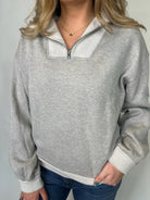 Bella Dahl Mix Knit Henley Zip Sweatshirt | Vagabond Apparel Boutique