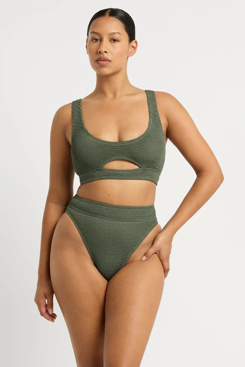 Bond-eye Sasha Crop Khaki Eco | Vagabond Apparel Boutique