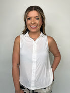 Bella Dahl Mixed Sleeveless Button Down | Vagabond Apparel Boutique