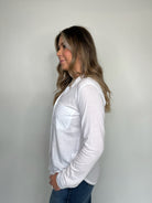 Bobi Long Sleeve Button Collar Tee | Vagabond Apparel Boutique