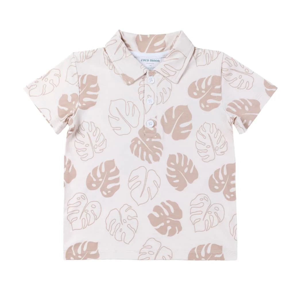 Coco Moon Polo Shirt Toasted Monstera | Vagabond Apparel Boutique