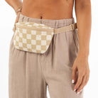 Aloha Check Mini Hip Pack Creme/Dune/ Vagabond Apparel Boutique