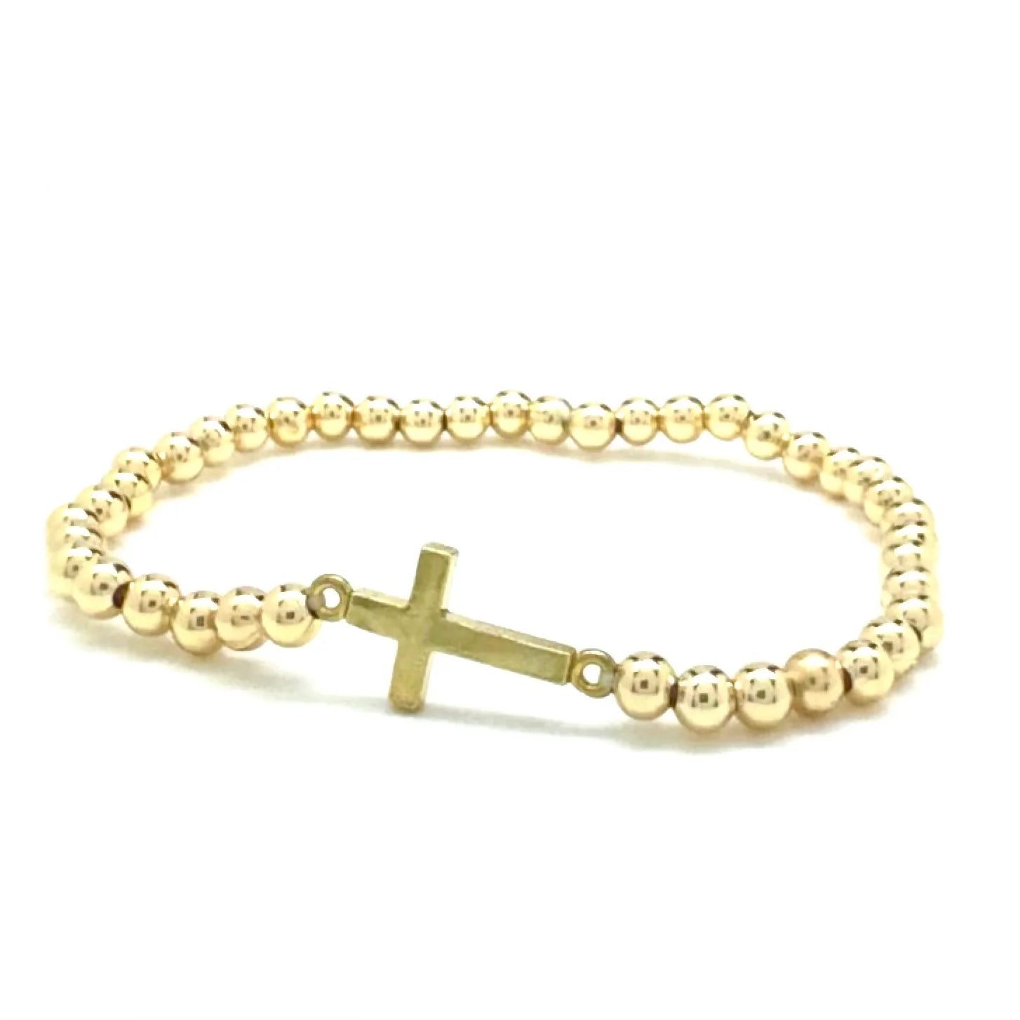 Silver Girl Cross Bead Bracelet | Vagabond Apparel Boutique