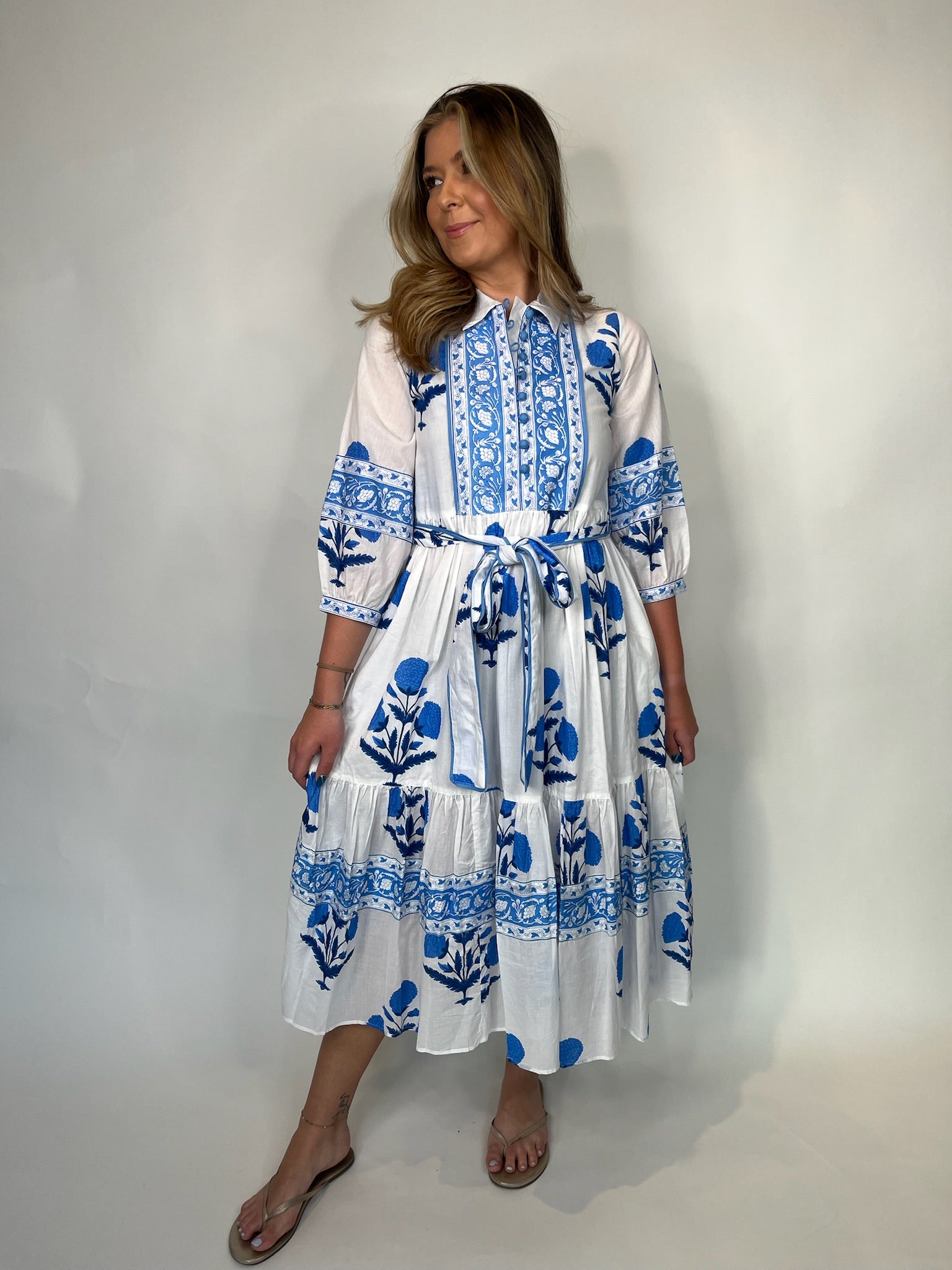 Farylina Frida Dress Blue | Vagabond Apparel Boutique