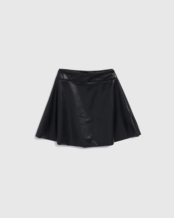 Splendid Girl Faux Leather Skirt Black | Vagabond Apparel Boutique