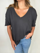 Free People Nina V Tee Black | Vagabond Apparel Boutique