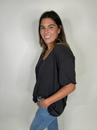 Free People Nina V Tee Black | Vagabond Apparel Boutique