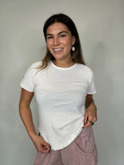 Free People | Be My Baby Pointelle | Short Sleeve Top