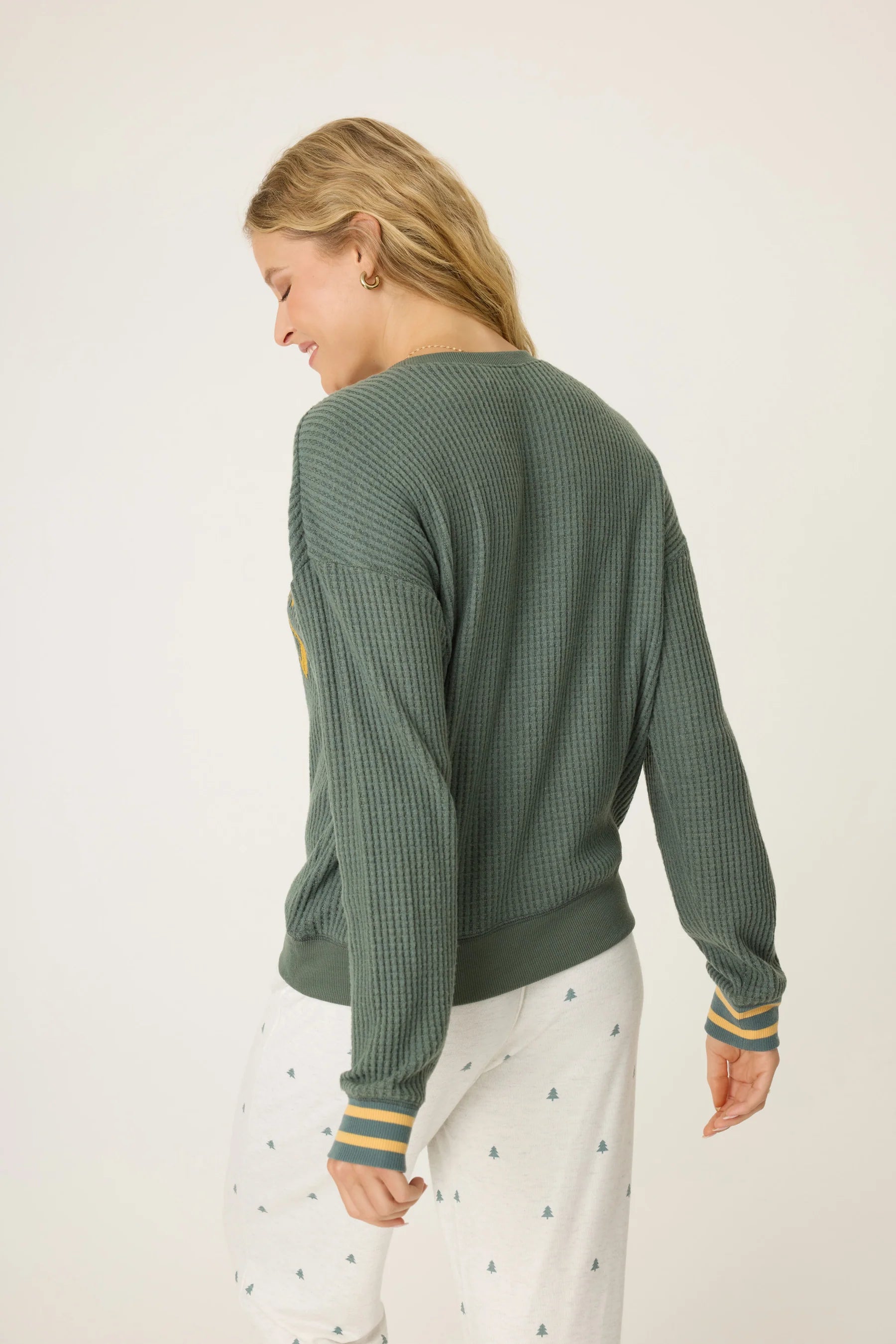 PJ Salvage Campfire Cozy Thermal L/S Top Sage | Vagabond Apparel Boutique