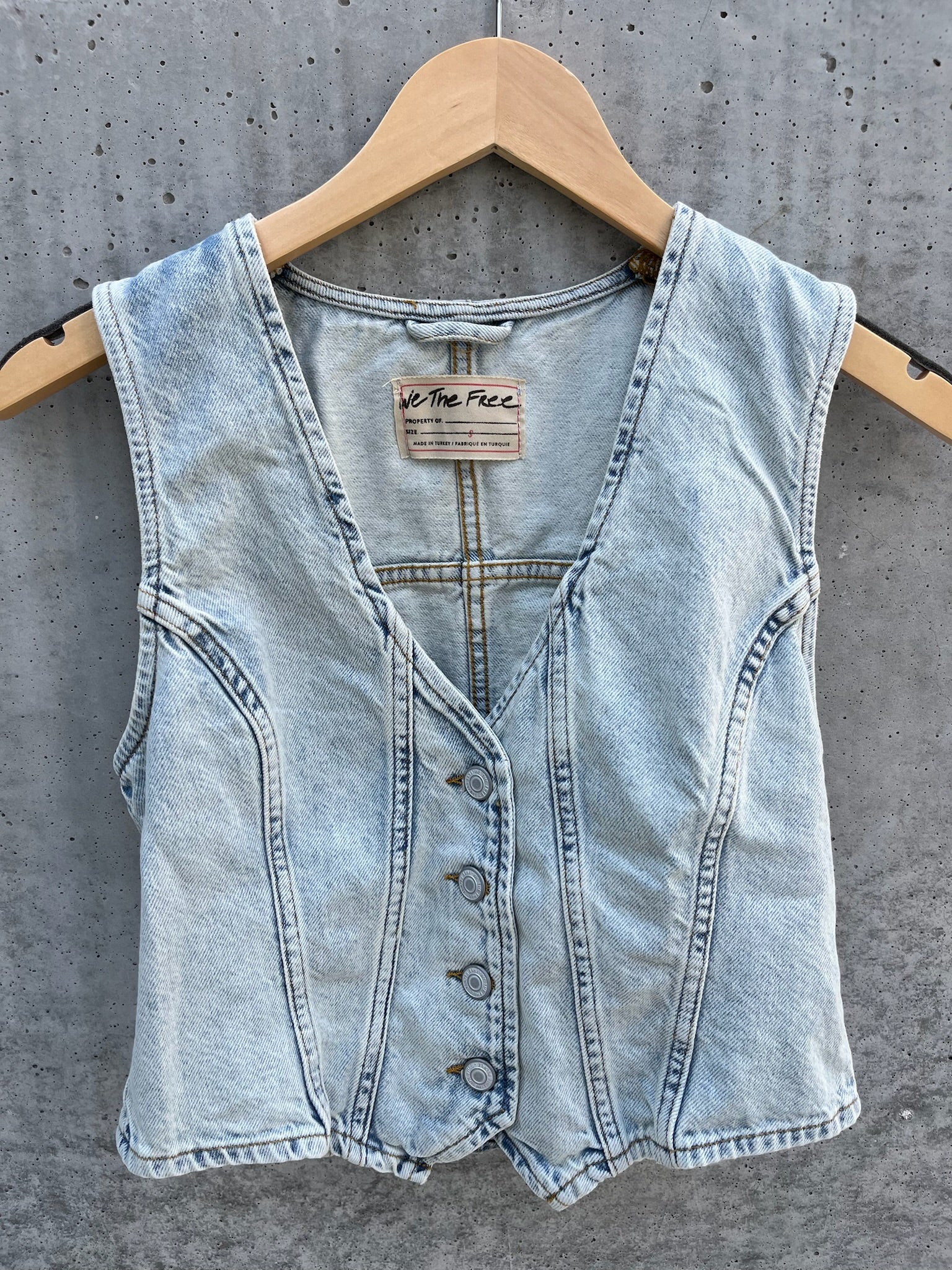 Free people denim vest hotsell