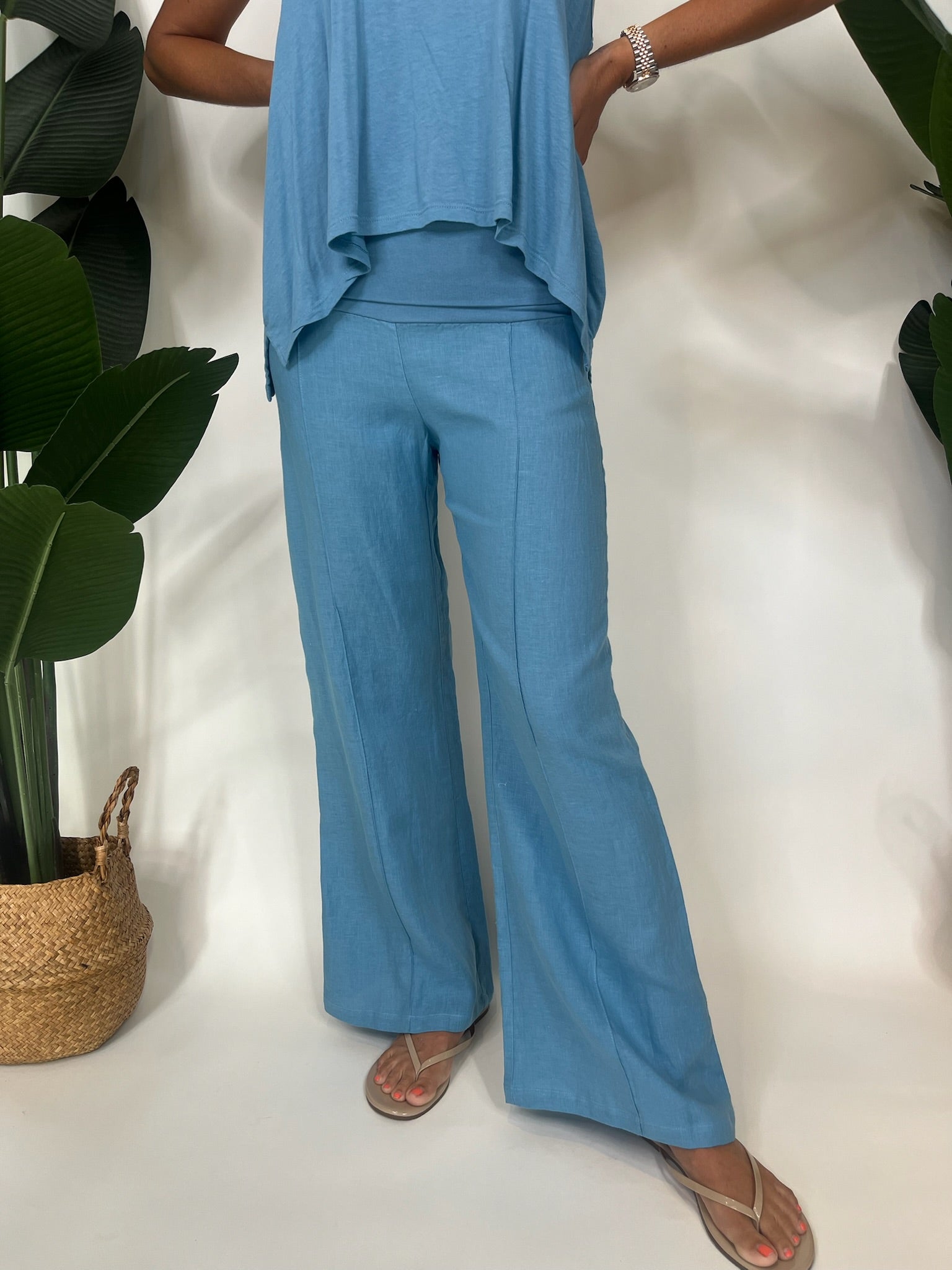 Fresh Laundry Foldover Linen Pant | Vagabond Apparel Boutique