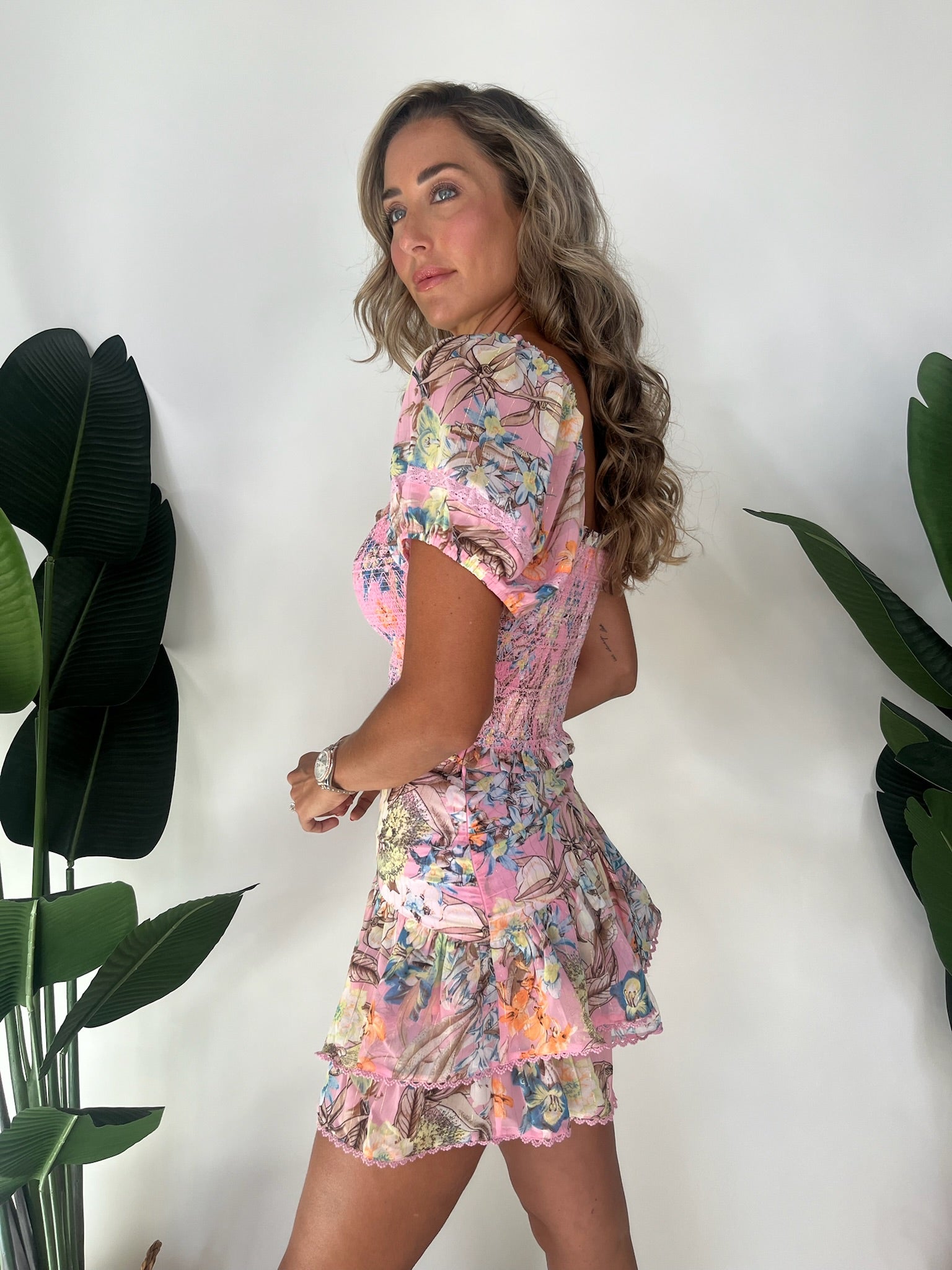 Reset Floral Skirt Pink Floral | Vagabond Apparel Boutique