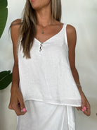 Bella Dahl Button Front Cami White | Vagabond Apparel Boutique