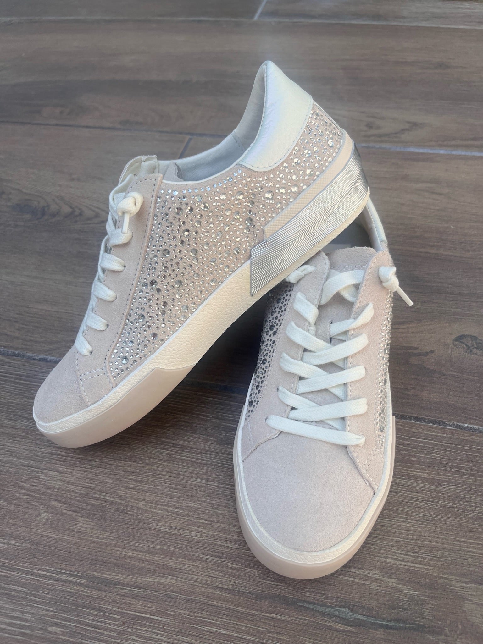 Dolce Vita Zina Crystal Sneaker Ivory/Suede