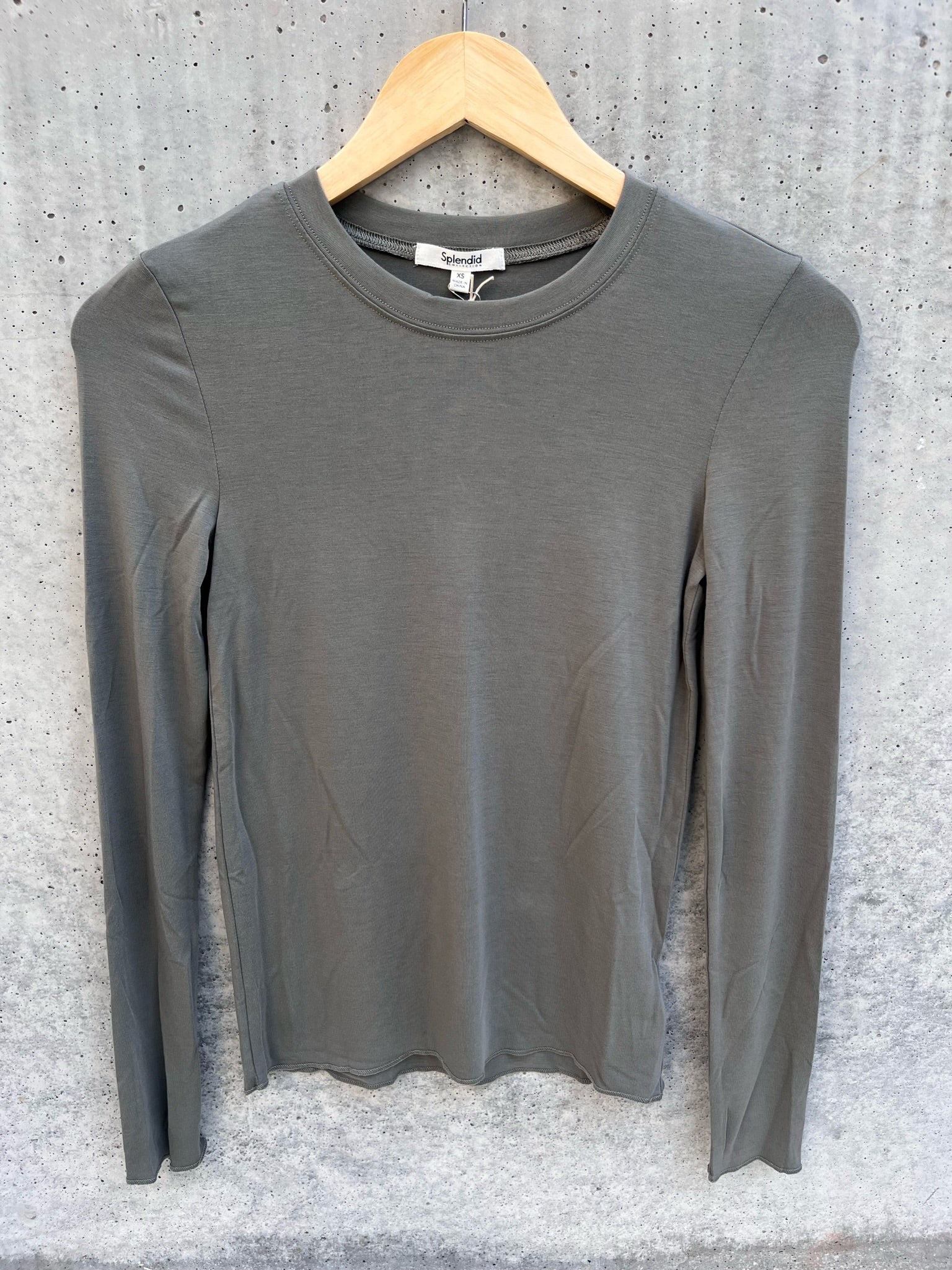 Splendid Bamboo LS Tee Olive Brown