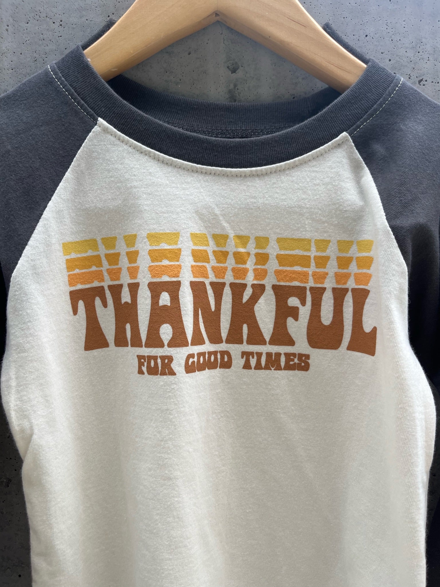 Tiny Whales Thankful Long Sleeve Raglan