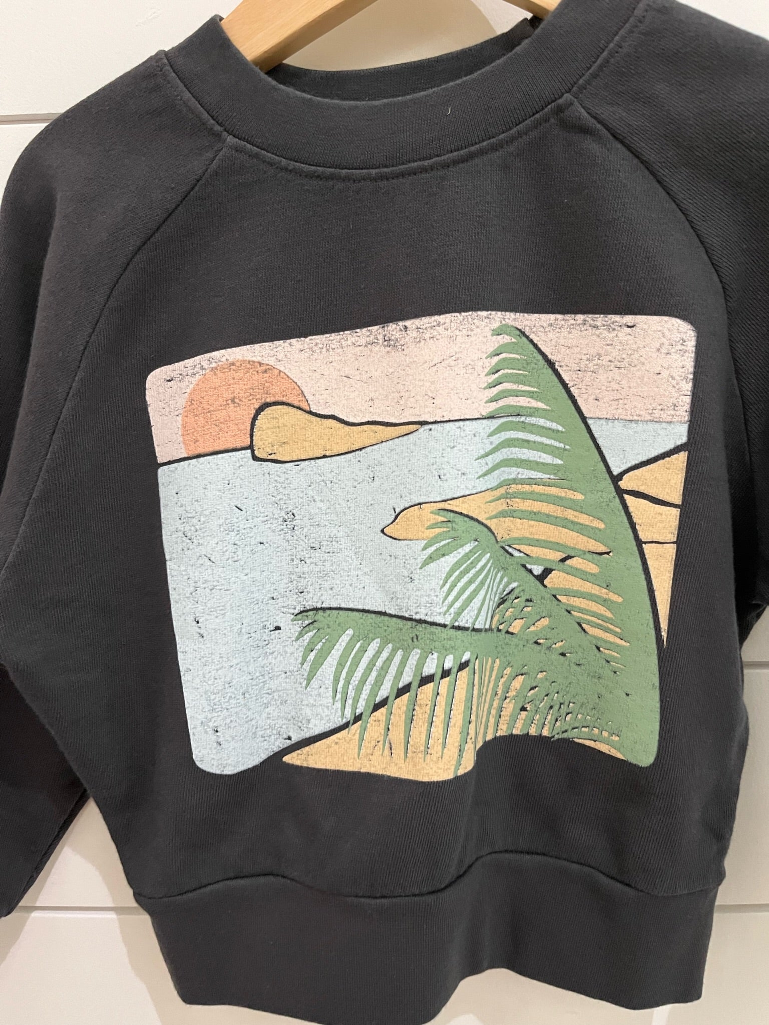 Tiny Whales Secret Spot Boxy Sweatshirt Faded Black