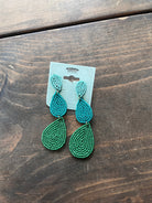 GSA Teardrop Earrings Green | Vagabond Apparel Boutique