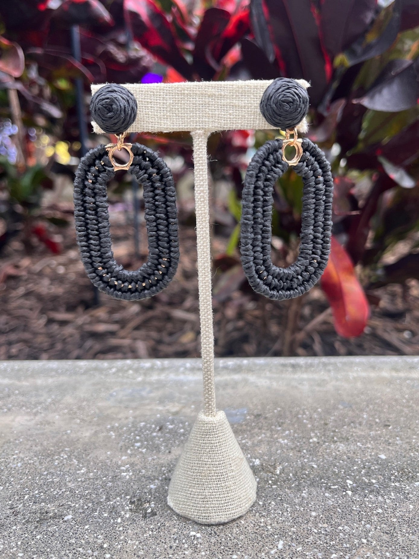 GSA Wrapped Raffia Earring Black | Vagabond Apparel Boutique