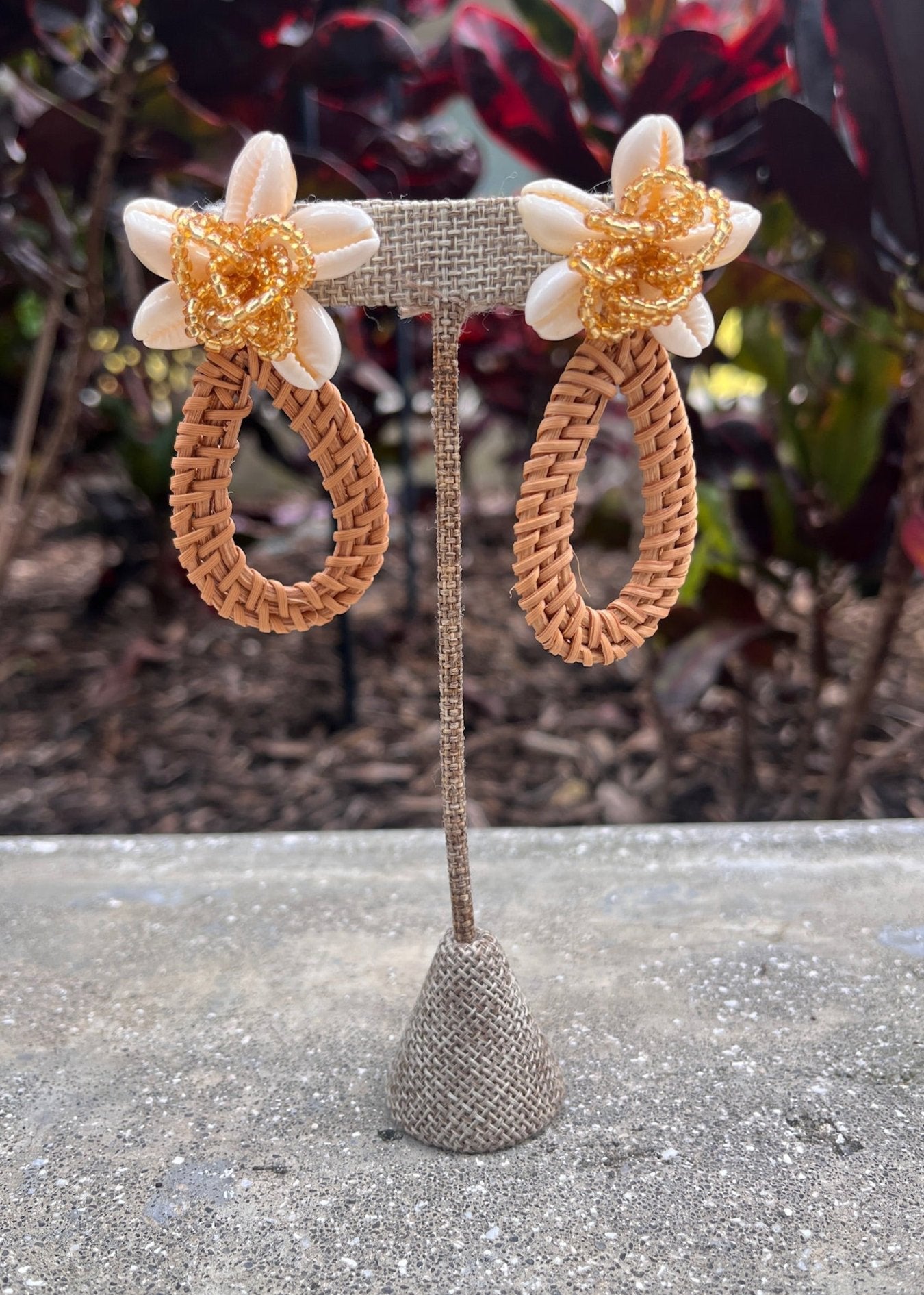 GSA Rattan Floral Shell Earrings | Vagabond Apparel Boutique