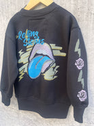 Rowdy Sprouts Stones Crew Sweatshirt Jet Black