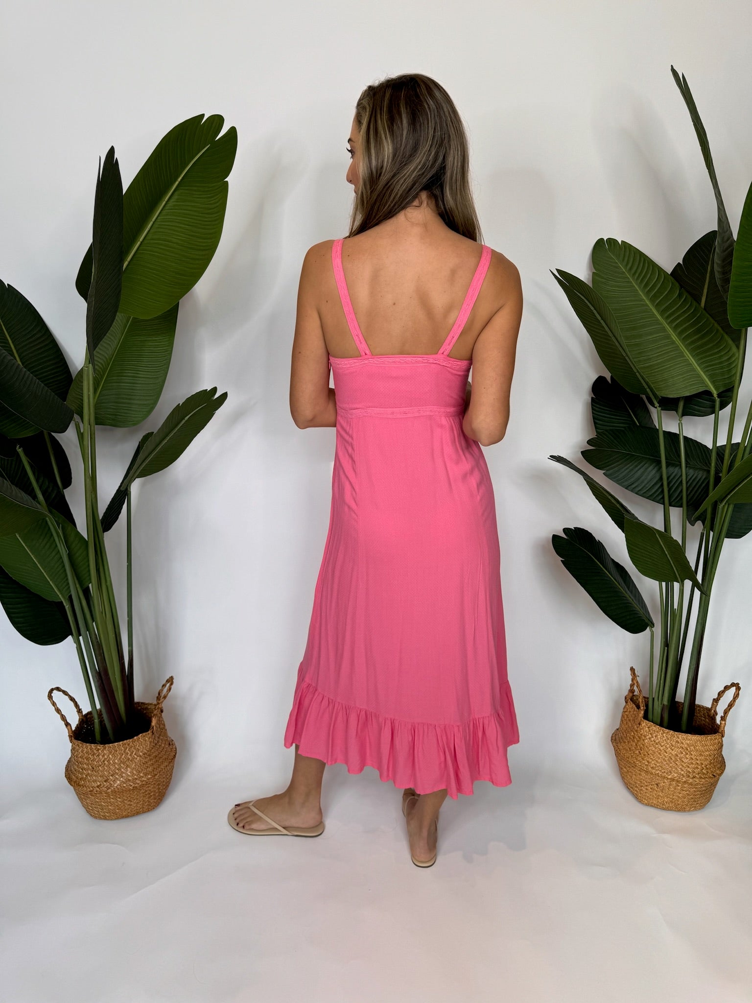 Saltwater Luxe Priscilla Midi Dress Wild Rose Dobby