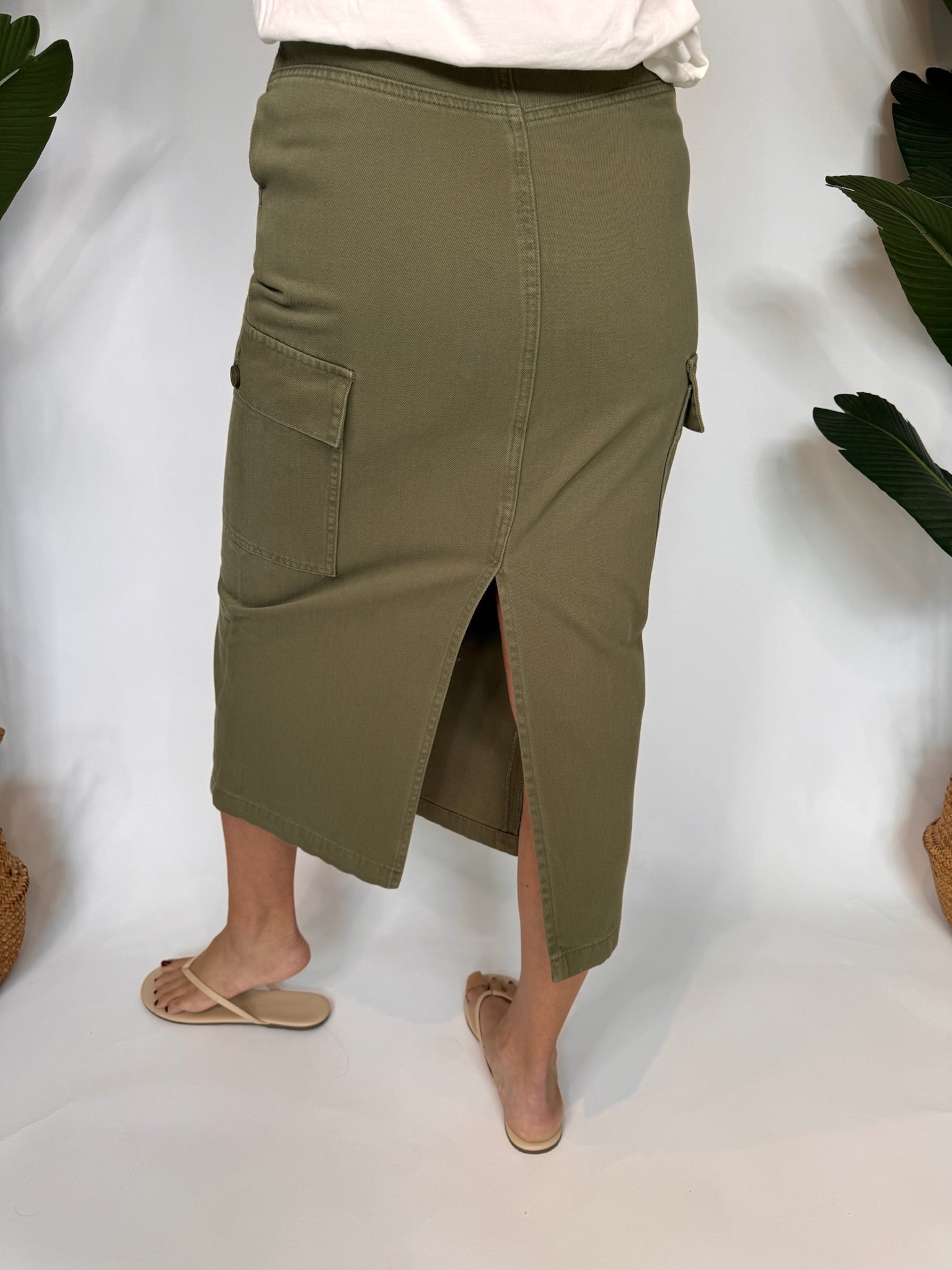 By Together Cargo Skirt Olive