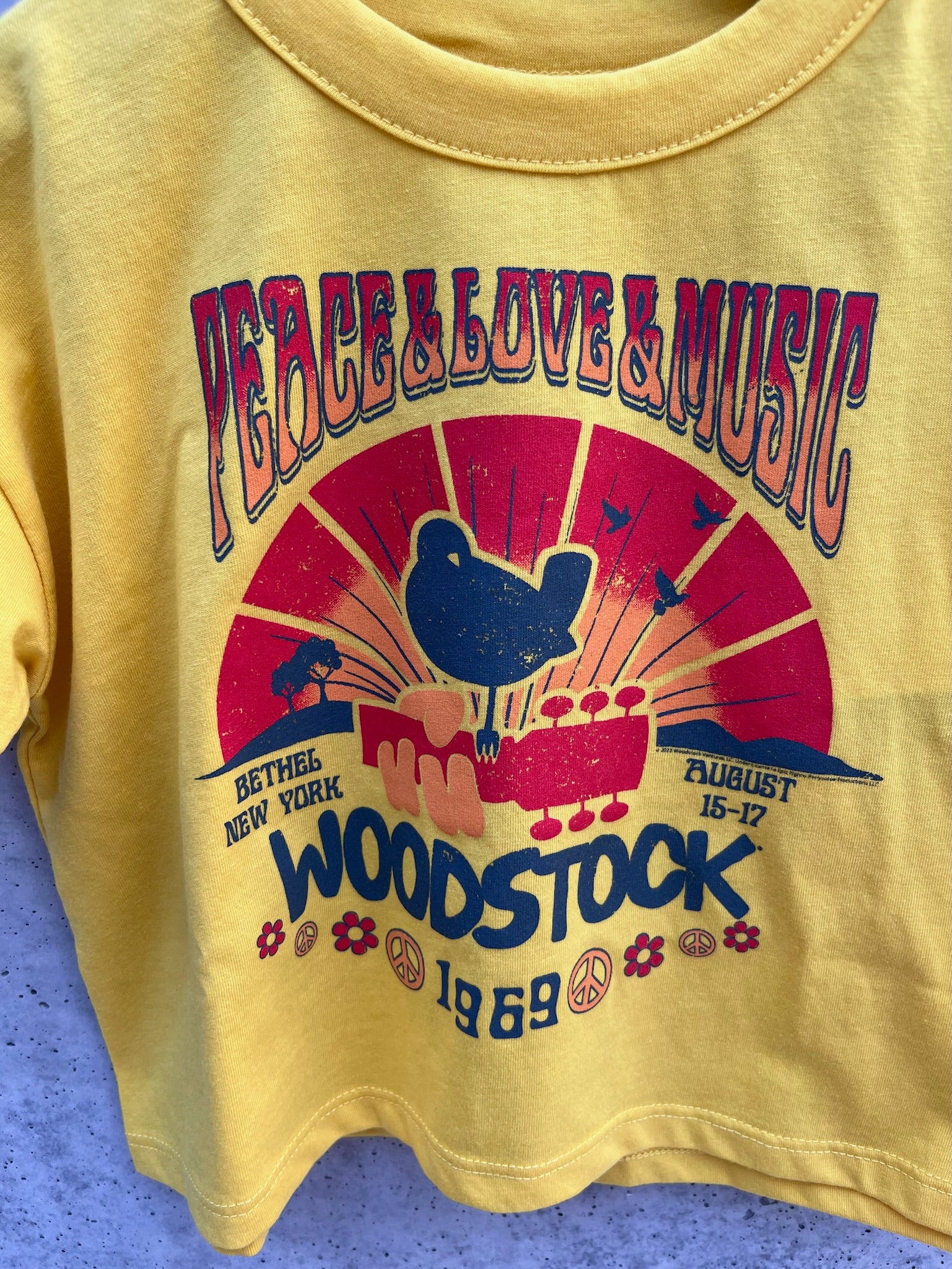 Chaser Kid Woodstock Peach & Love & Music Tee