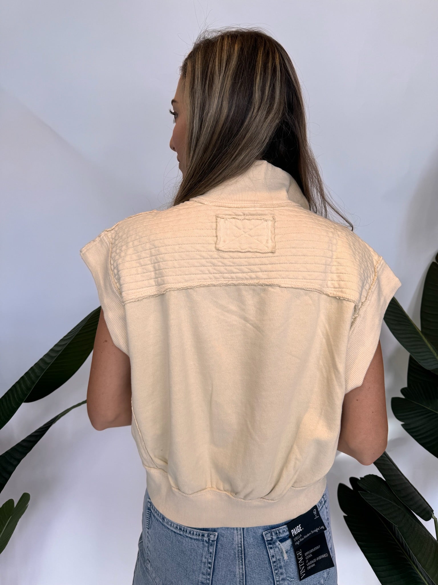 Free People Tolly Vest Bleached Sand