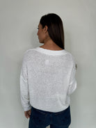 KLD 3 Button Sweater Cardigan White | Vagabond Apparel Boutique