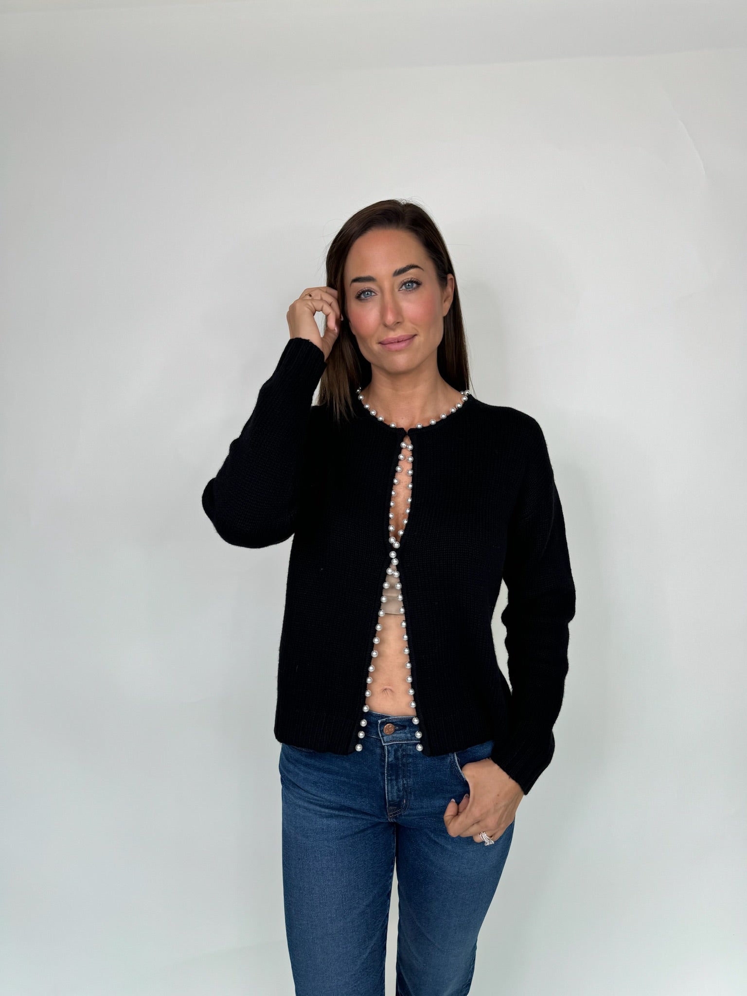 Splendid Emmy Pearl Cardigan Black | Vagabond Apparel Boutique