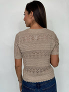 KLD Lurex Knit Top Taupe/Gold | Vagabond Apparel Boutique