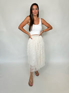 KLD Chiffon Crinkled Midi Skirt | Vagabond Apparel Boutique