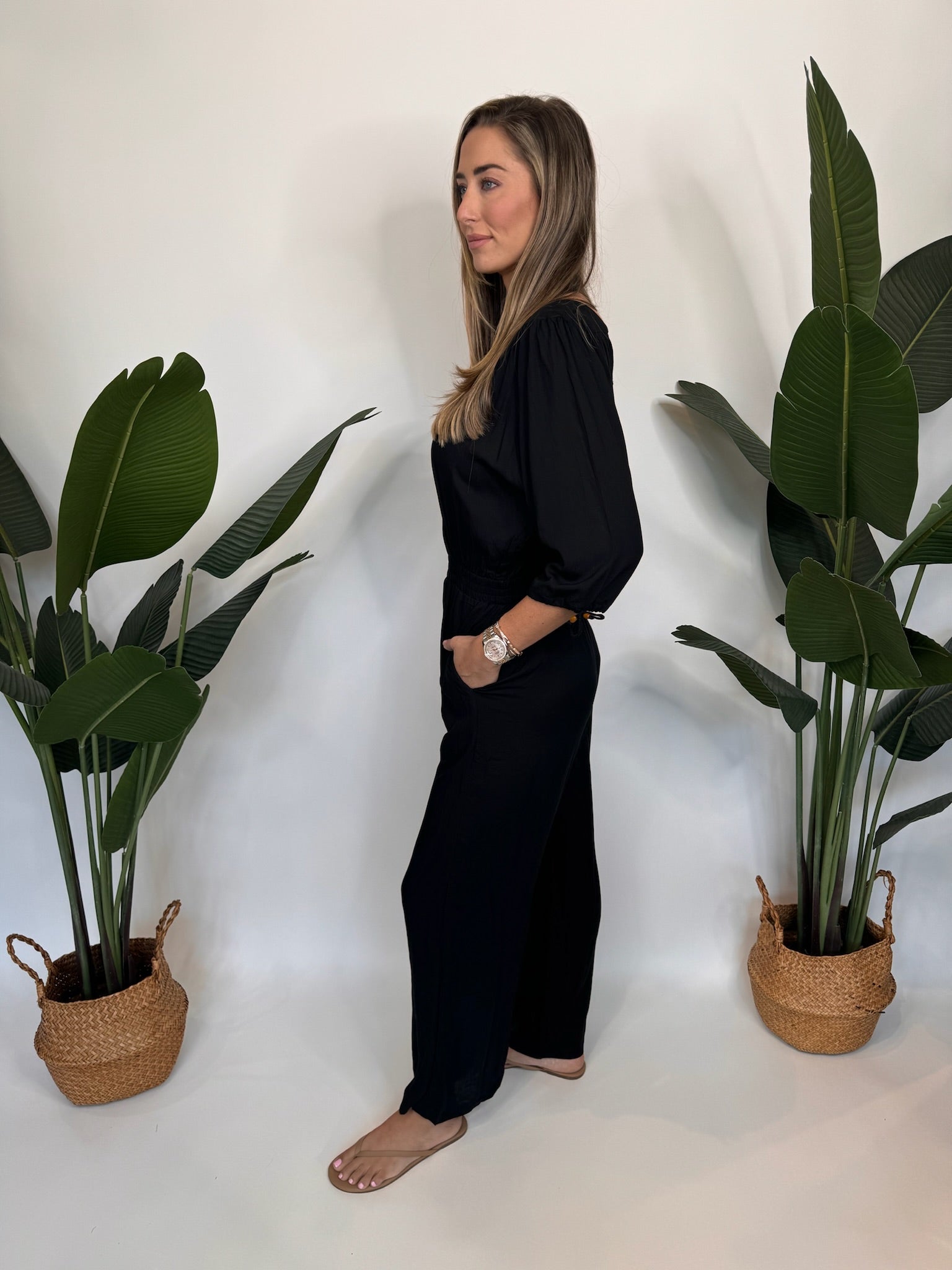 Khush Amalfi Jumpsuit Solid Black