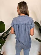 Splendid Kathryn Short Sleeve Shirt Indigo