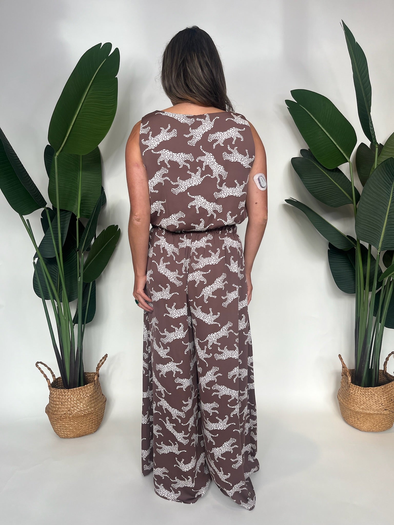 KLD Printed Wide Leg Animal Pant Mocha | Vagabond Apparel Boutique