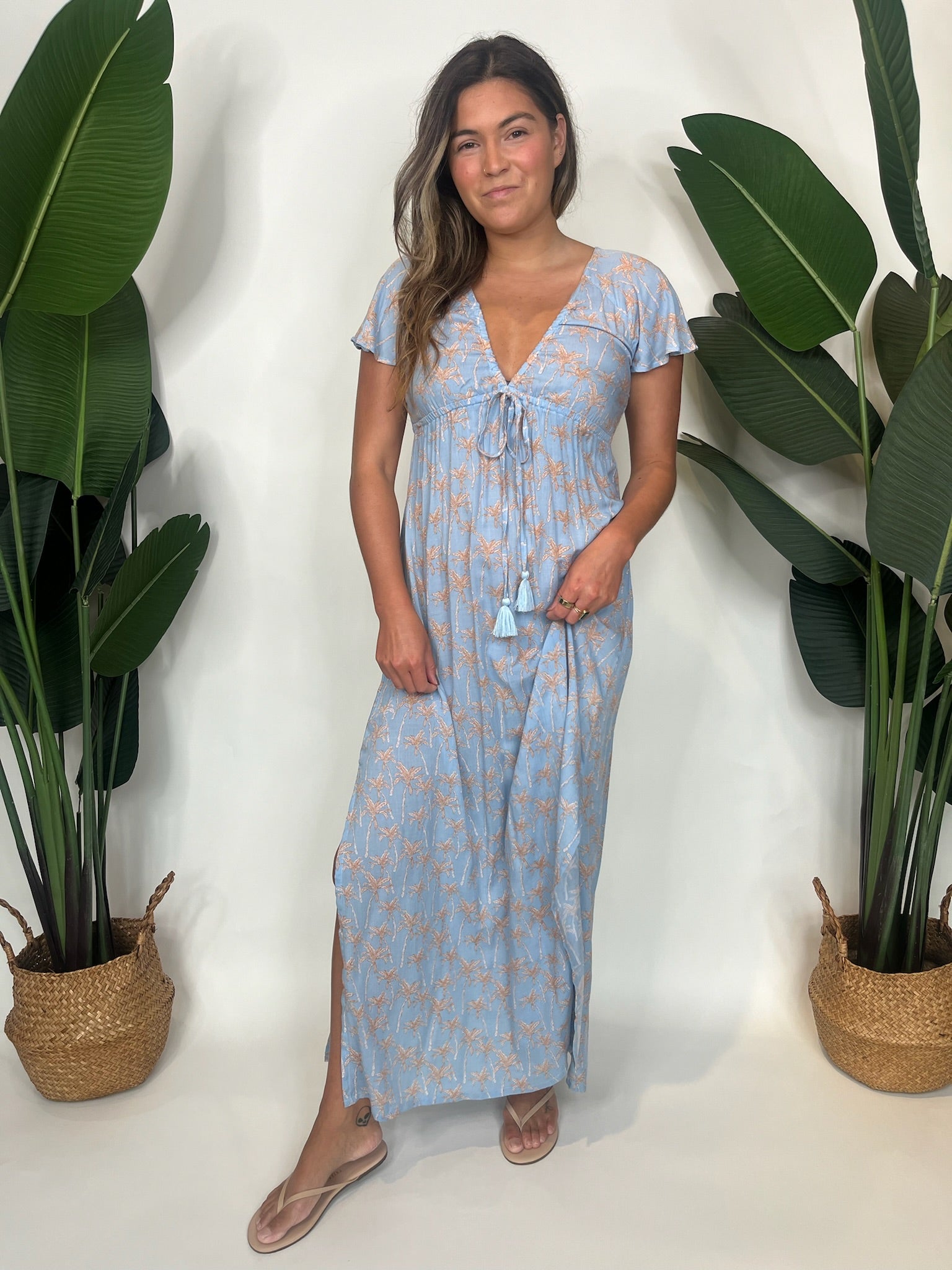 Khush Leilani Dress Palm Sky | Vagabond Apparel Boutique