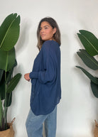 KLD Oversized Blouse With Smocked Cuff Sleeve | Vagabond Apparel Boutique