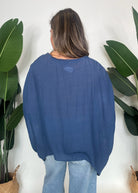 KLD Oversized Blouse With Smocked Cuff Sleeve | Vagabond Apparel Boutique